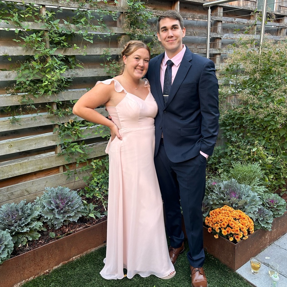 Azazie Blushing Pink Bridesmaid Dress